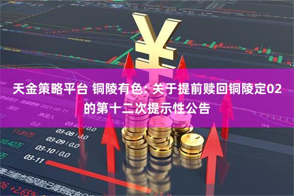 天金策略平台 铜陵有色: 关于提前赎回铜陵定02的第十二次提示性公告