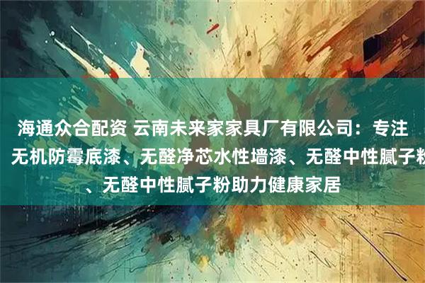 海通众合配资 云南未来家家具厂有限公司：专注无机环保建材，无机防霉底漆、无醛净芯水性墙漆、无醛中性腻子粉助力健康家居